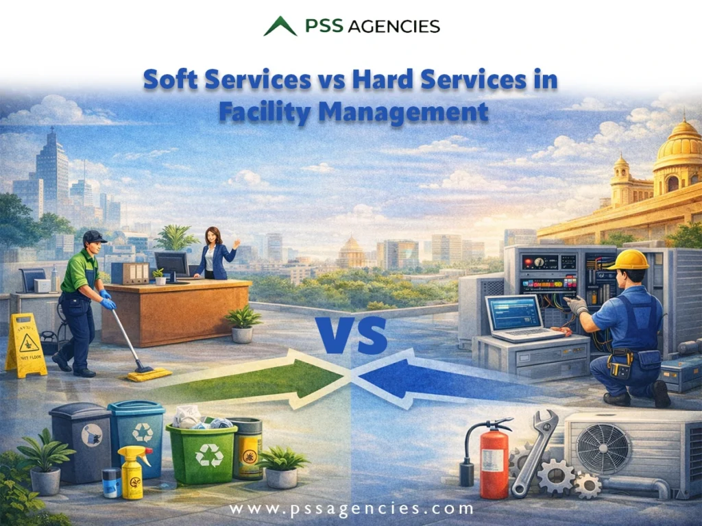Soft services in facility management cleaning office workspace Chennai