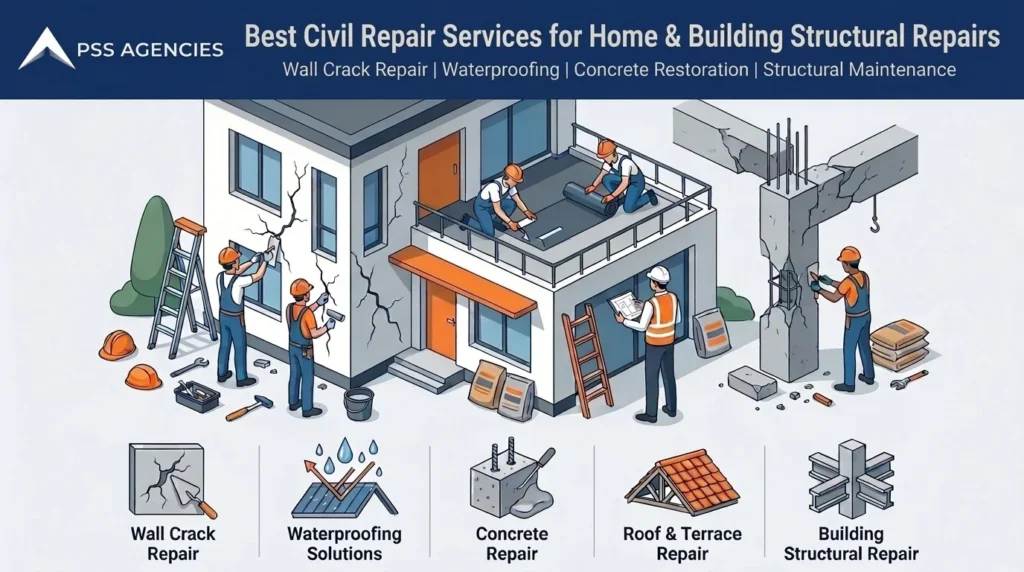 Best Civil Repair Services for Home & Building Structural Repairs